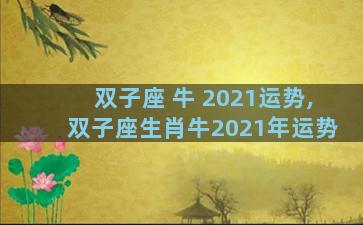 双子座 牛 2021运势,双子座生肖牛2021年运势